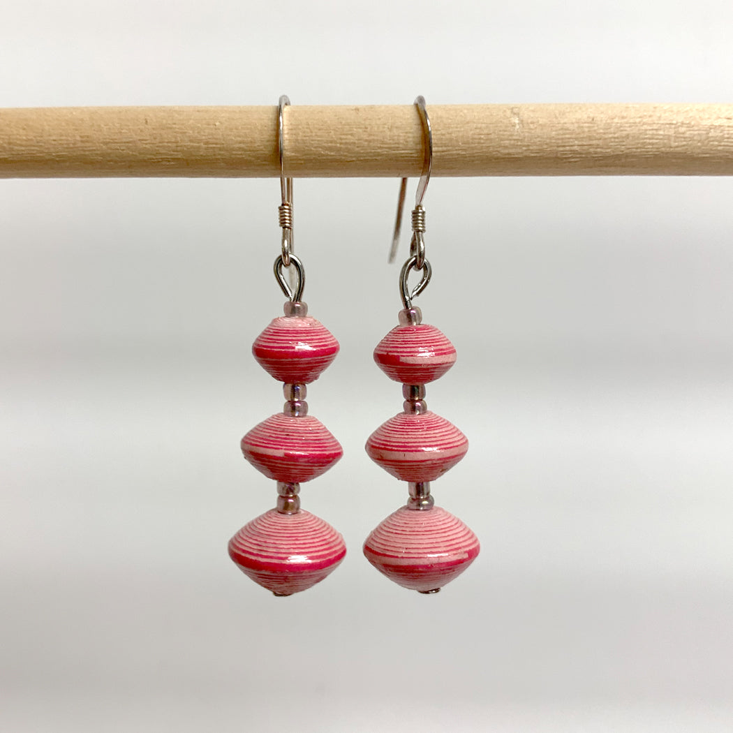 Waterfall Paper Bead Earrings (Choose Color) – Rukundo International